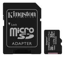 Cartão De Memória Microsd 32gb + Adaptador Canvas Kingston
