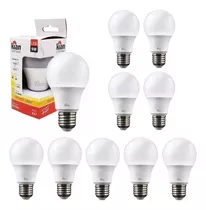 Kit 10 Lâmpadas Led 9w 3000k Branco Quente Biv Amarela Kian Cor Da Luz Branco-quente