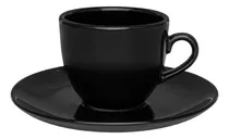 Taza De Té 200 Ml Cerámica Oxford Coup Black 6 Unidades Color Negro