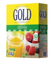 Adoçante Stevia 100% Gold 50 Envelopes De 600mg - Promoção