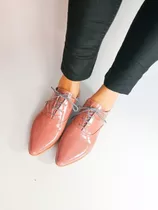 Zapatos Abotinados De Vestir Mujer, Rosa Vintage