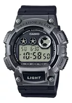 Reloj Casio W735h-1a3v Sumergible Wr 100m Alarma Vibracion Color De La Correa Negro Color Del Bisel Negro Color Del Fondo Gris Claro