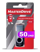 Kit 50 Pendrive 8gb Atacado Big Black Masterdrive Original