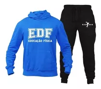 Kit Blusa Calça Moletom Canguru Facul Curso Educação Fisica