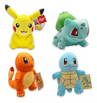 4 Pokémons Pikachu, Squirtle, Charmander, Bulbasaur Original