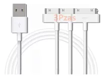 3 Pzas Cable 30 Pin A Usb Para iPod iPad iPhone 4 4s 1 Metro