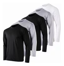 Playera Manga Larga Hombre Slim Fit Comoda Termica 5pcs