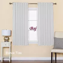 Jgo De Cortinas Blackout Textil 150cm Largo Presillas Oculta