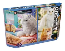 Puzzle 500 Peças Duplo - Gatos Grow