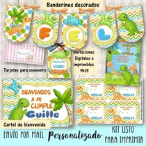 Kit Imprimible Dinosaurios Bebes Mod.5 Dino Baby - Candy Bar