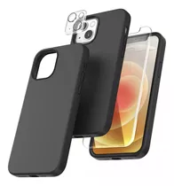 Kit Funda Silicona Templado Y Cubre Camara Para iPhone 15