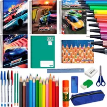 Kit Completo Material Escolar Ensino Fundamental Menino