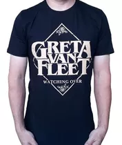 Camiseta Greta Van Fleet Watching Over 100% Algodão Bomber