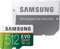 Micro Sd Samsung Evo Select 512gb 4k U3 100/90mb/s Adaptador