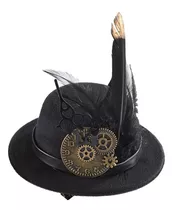 Estilo Vintage Steampunk Top Hat Cosplay Con Pluma Halloween
