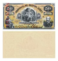 Billete 50 Peso Moneda Corriente Bs As 1869 - Copia 490