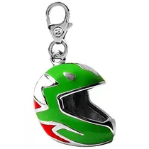 Dije Casco De Moto, Monona Original, Plata 925