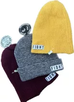 Gorros Beanies Fight For Your Right De Lana Frio Combo X3 