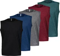 Kit 5 Camisetas Regata Machão Dry Fit Masculina Fitness