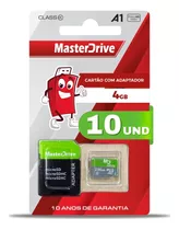 Kit 10 Cartão Memória 4gb Micro Sd Atacado Masterdrive Flash
