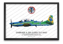 Pôster Avião Embraer A-29 Super Tucano Esquadrilha Da Fumaça