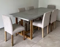 Mesa Living Comedor Fenix Microcemento Petiribi Laurel