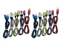 10 Pack Cable Usb A Micro-usb Puntas De Metal Forro Tela V8