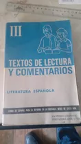 Textos De Lectura Y Comentarios. Literatura Española