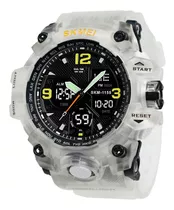 Reloj Hombre Skmei 1155 Sumergible Digital Cronometro Blanco