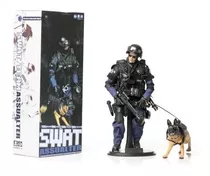 Figura Articulada Soldado Swat Eua Fbi Armas Acessorios 30cm