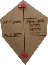 Gabarito De Madeira Para Confecção De Pipa Lápis 70 Cm