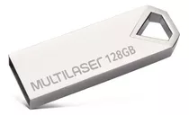 Pendrive Multilaser Pd853 128gb 2.0 Lisa Prateado