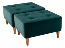 Puff Bajo Asiento Tipo Sillón Para Living Promo X2 Unidades