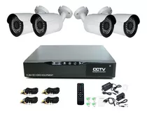 Kit Dvr Cctv 4 Canales Full Hd 1080p P2p Ext/inter Sin Disco