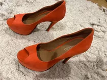 Zapatos Taco Paruolo Coral Fiesta- 1 Solo Uso. Casi Nuevos