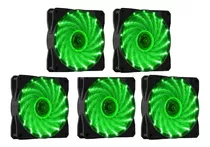 Kit 5 Cooler Fan 120mm (12cm) C/15led Vermelho Azul Verde Br