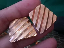 Par Gemelos Enchapados Oro 18k Luli Antiguo Lineas