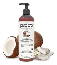 Aceite De Coco  Pura D'or Fraccionado Orgánico De 16 Onzas -