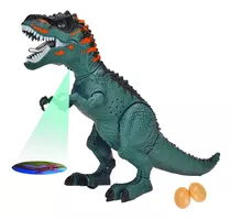 Dinossauro T-rex Bota Ovo Anda Projetor Som E Luz Dm Toys