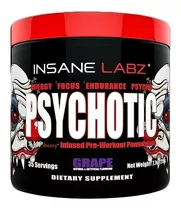 Suplemento En Polvo Insane Labz  Psychotic Psychotic Blend Sabor Uva En Pote De 216g