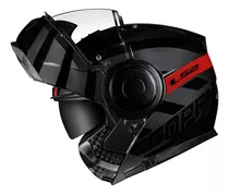 Casco Ls2 Scope Ff902 Hamr Red Robocop Articulado Color Negro/rojo Brillante Casco Talla 62