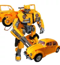 Boneco Bumblebee Fusca Transformers Vira Carro E Robo 22cm