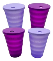 Vasos Murano Grandes Con Sello Para Popote 500ml Tupperware 