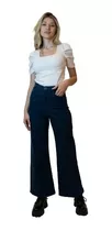 Jeans Wide Leg Elastizados Tiro Alto Para Mujer 