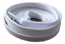 01 Par Cadarço Chato Tênis Sapatênis Encerado 1,30cm Branco 