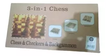 Tabuleiro Xadrez, Damas E Backgammon 3 Em 1