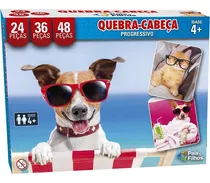Quebra Cabeça Cartonado Pets Progressivo 24/36/48 Pcs