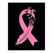 Bird Feather Breast Cancer Ribbon Vinyl Decal | Pink | ...