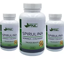 Spirulina + Moringa + Colágeno Pack 3 Un 270 Cáps. 550 Mg Sabor Sin Sabor