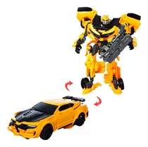 Boneco Robô Transformers Bumblebee Carro Camaro Amarelo 